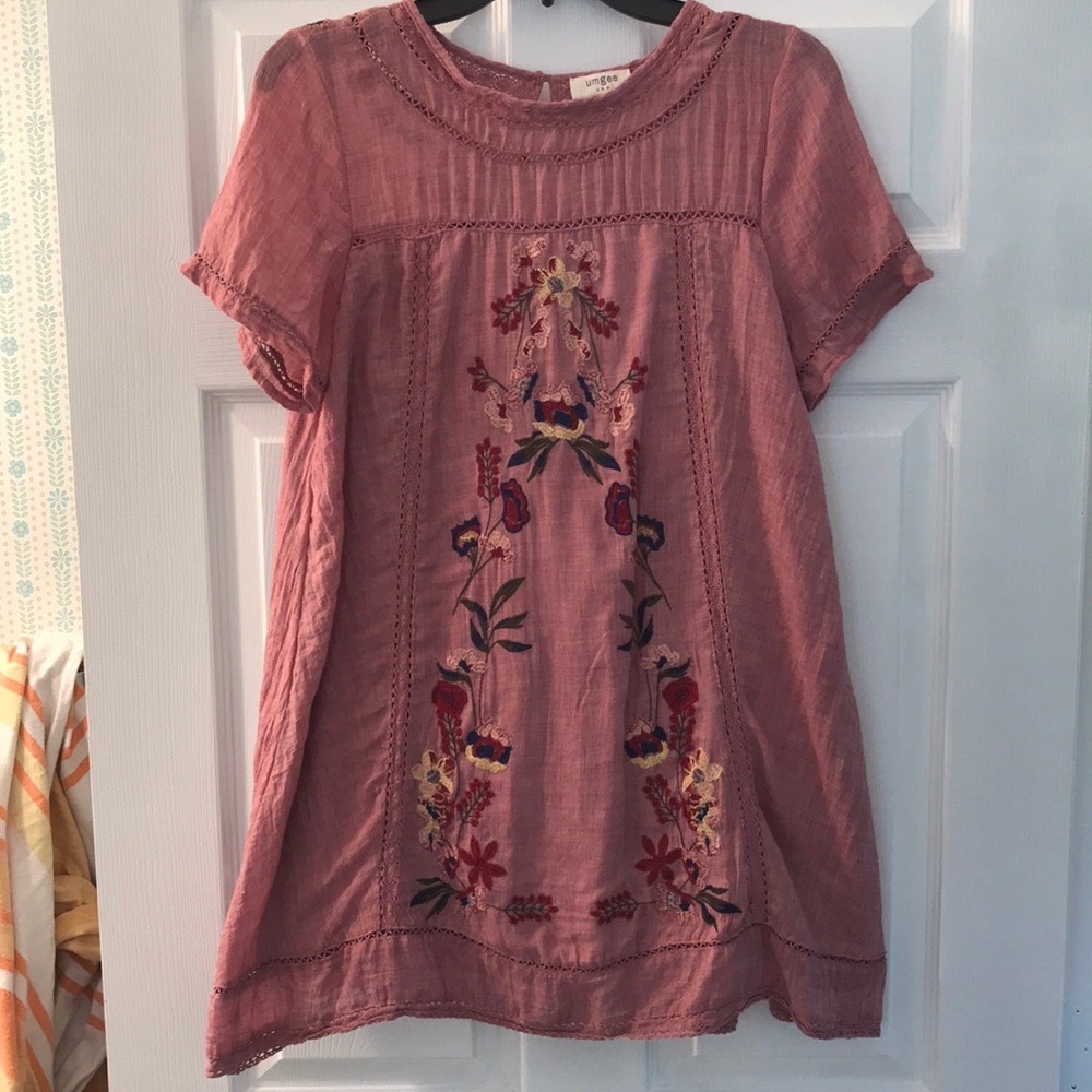 Mauve colored mini shift dress